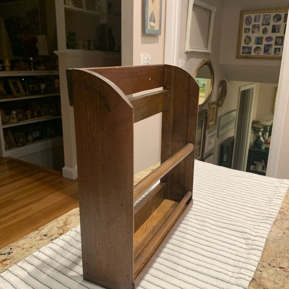 Vintage Rustic Brown Wooden Wall Shelf